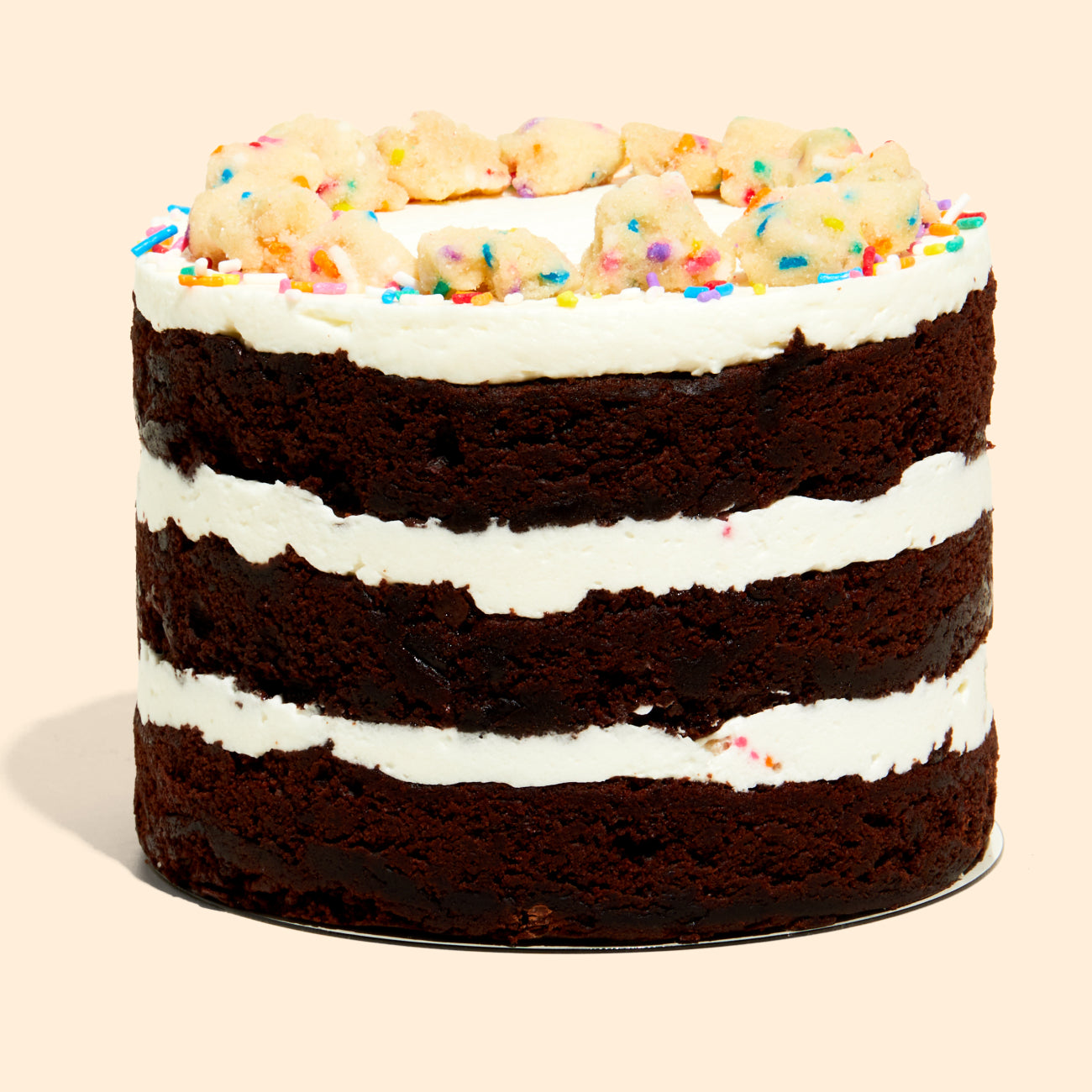 Side view of a 6" Chocolate Birthday Cake.