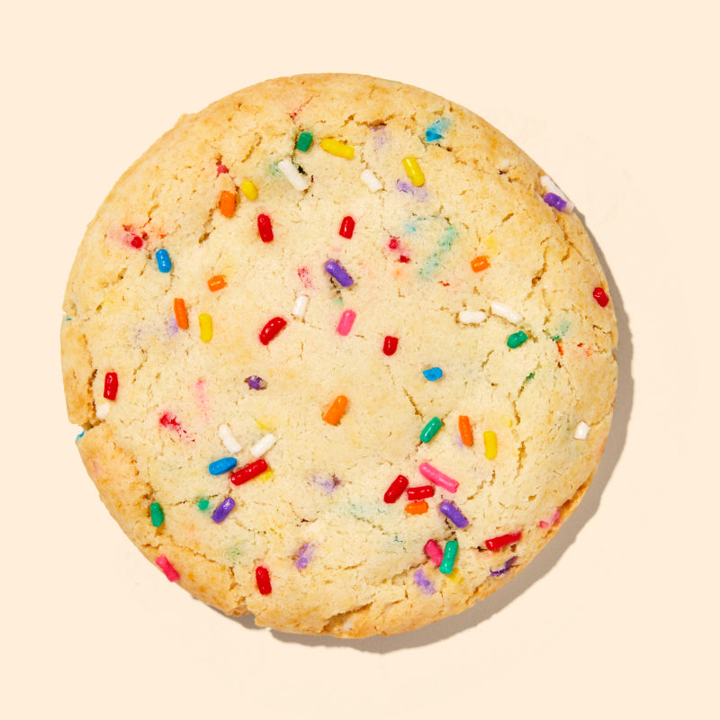 overhead of the confetti cookie