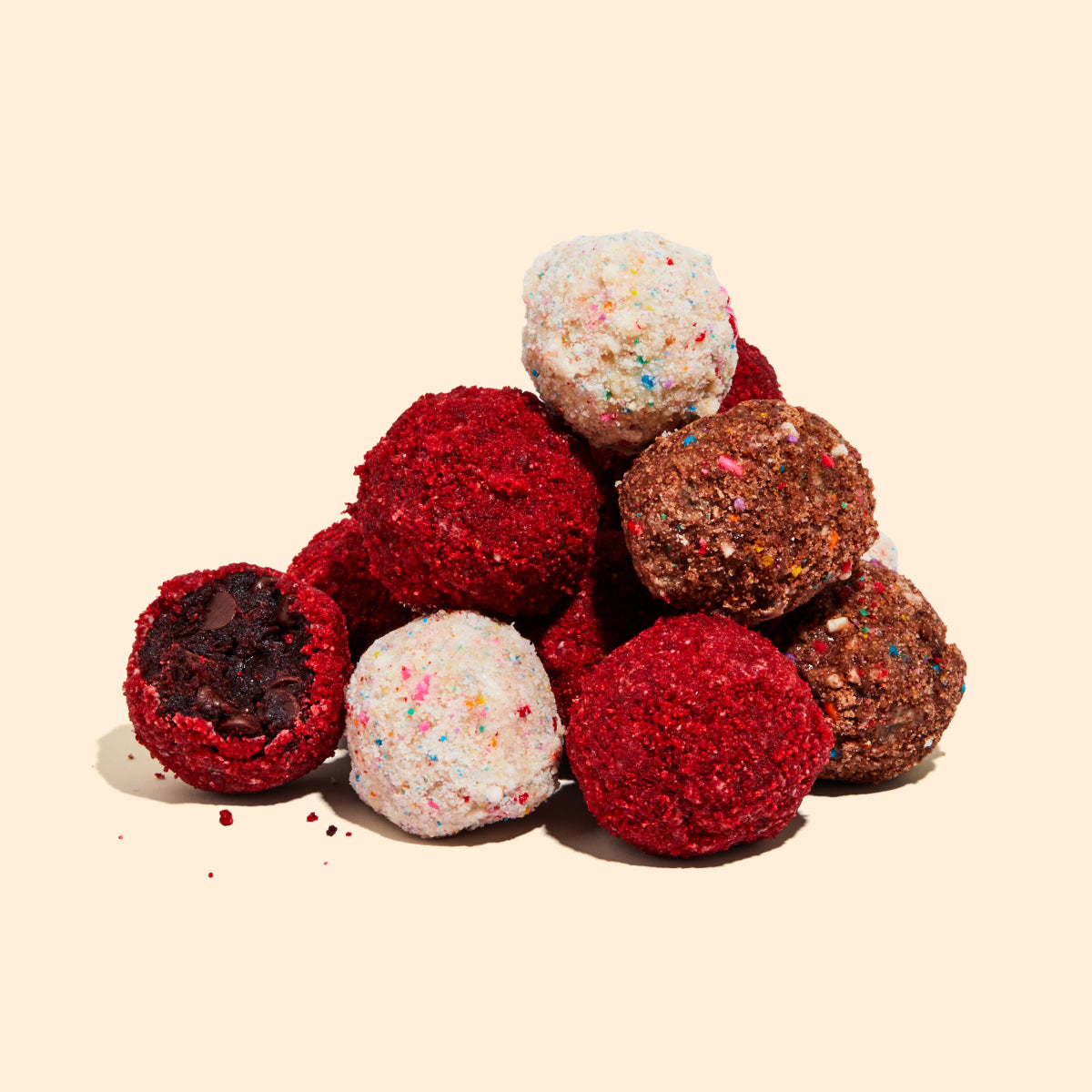 A pile of assorted truffles.