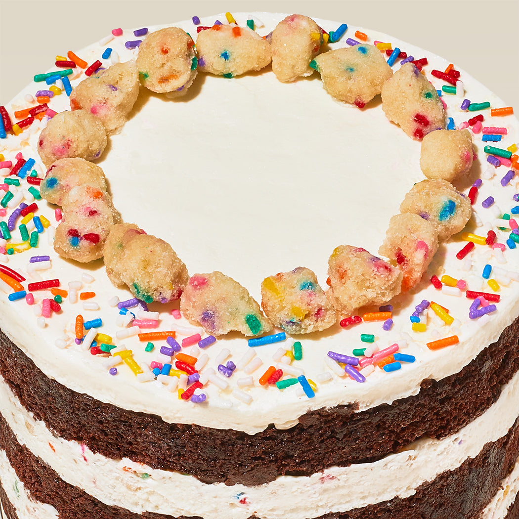 Chocolate Birthday Cake Overhead