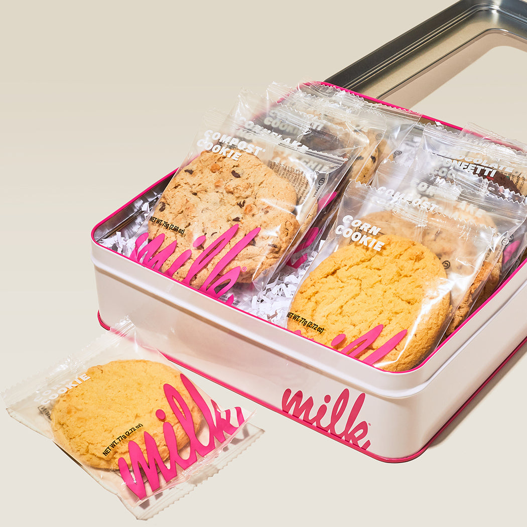 Dozen Assorted Cookie Tin - Lid Open